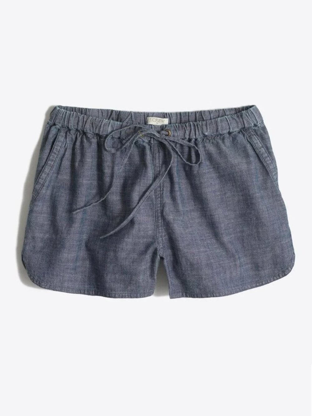 J. Crew 3" light blue 100% cotton chambray drawstring shorts